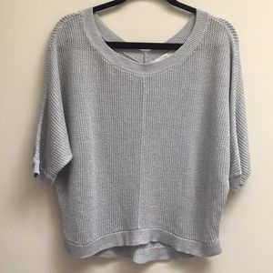 LOFT Crocheted Silver Threaded Sweater